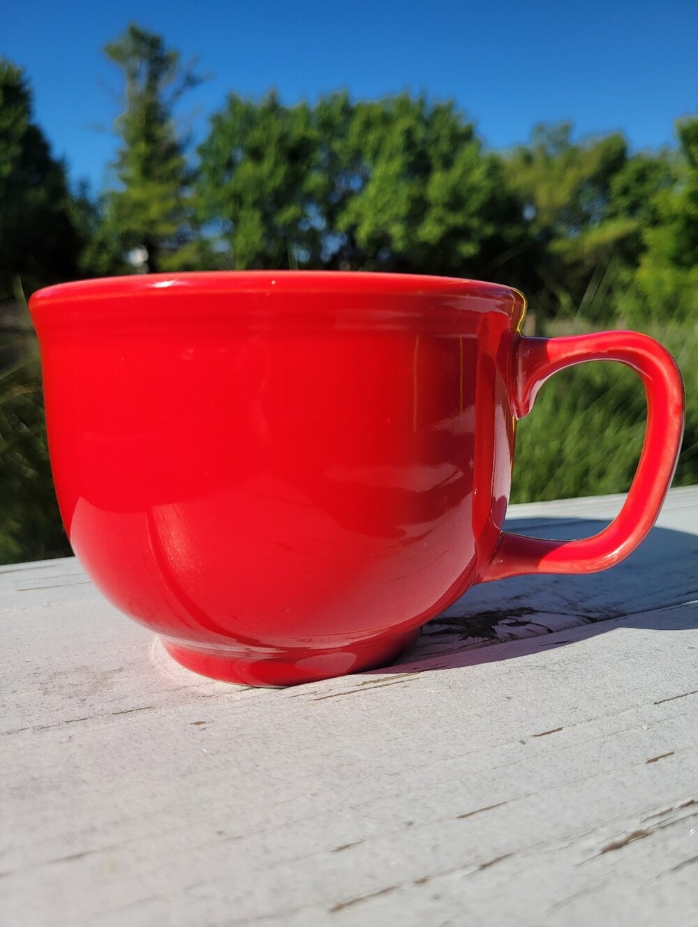 Homer Laughlin Fiesta Jumbo Mug Cup Scarlet Red Fiestaware Retired Item 18oz